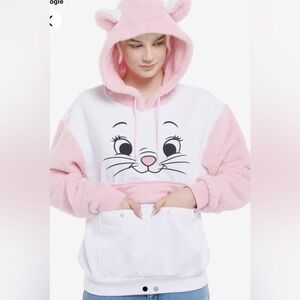 NWT Hot Topic Disney Aristocats Marie Big Face cosplay Hoodie size XL